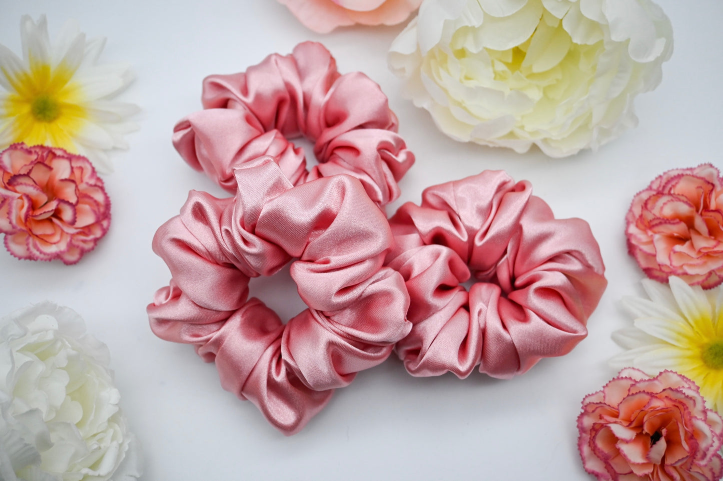 Pink Satin Scrunchie