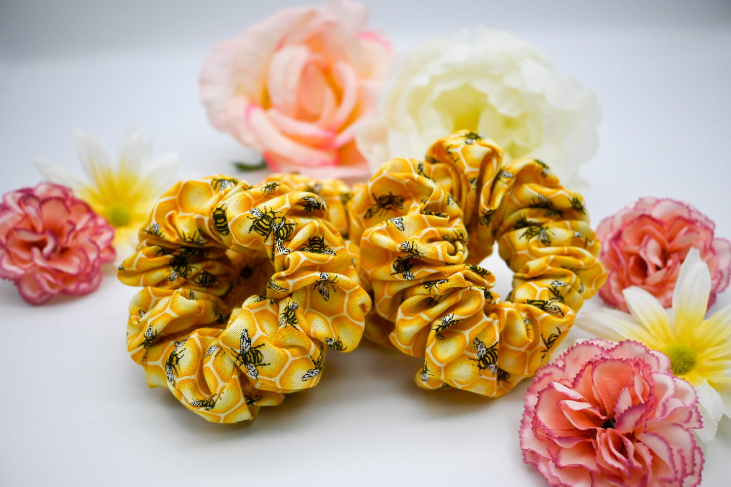 Sweet Yellow Honeybee Scrunchie