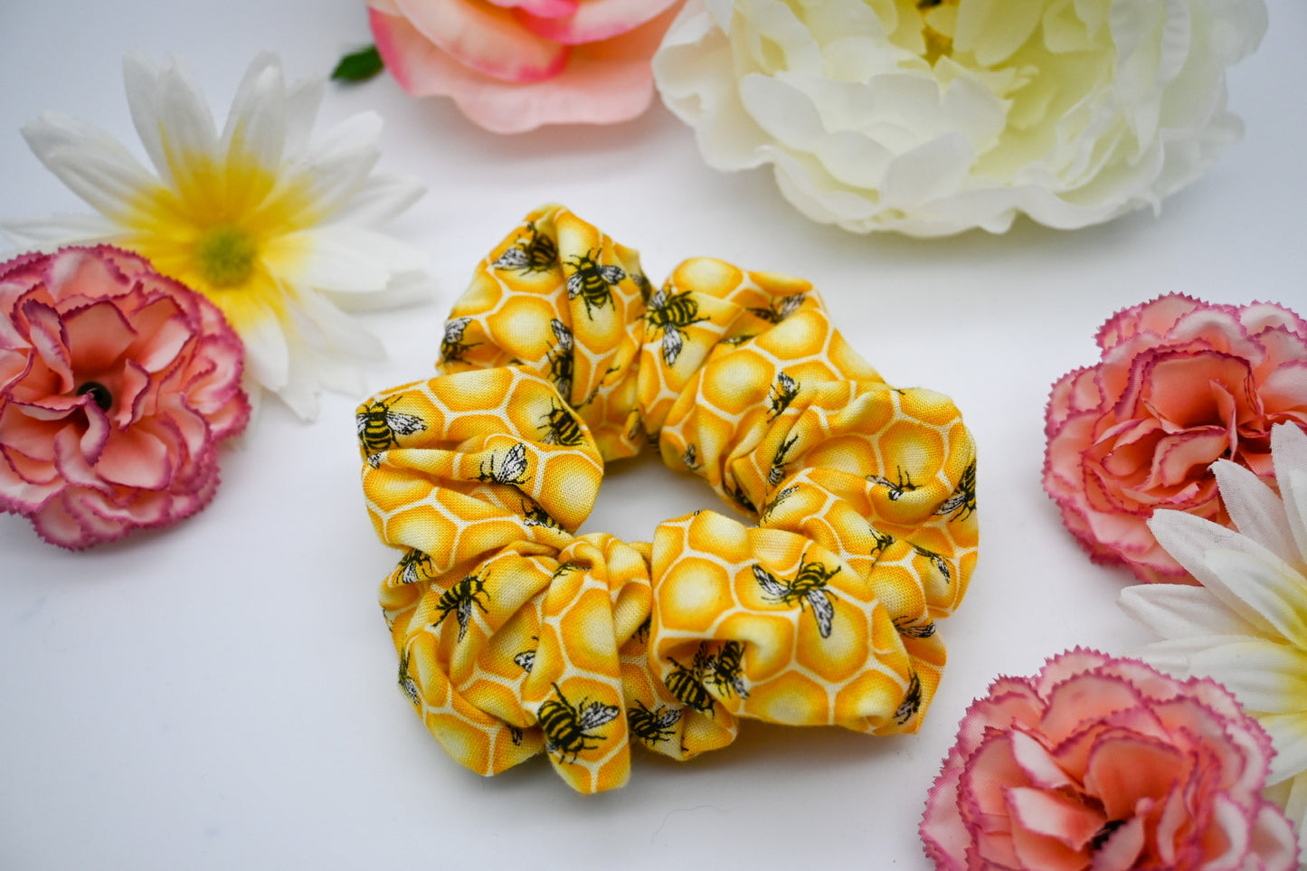 Sweet Yellow Honeybee Scrunchie