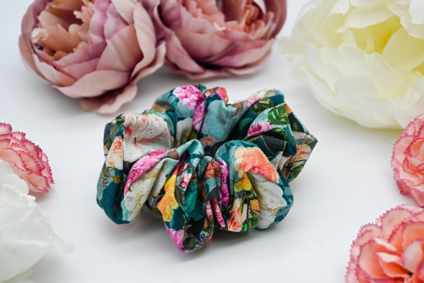 Art Nouveau Floral Rose Scrunchie