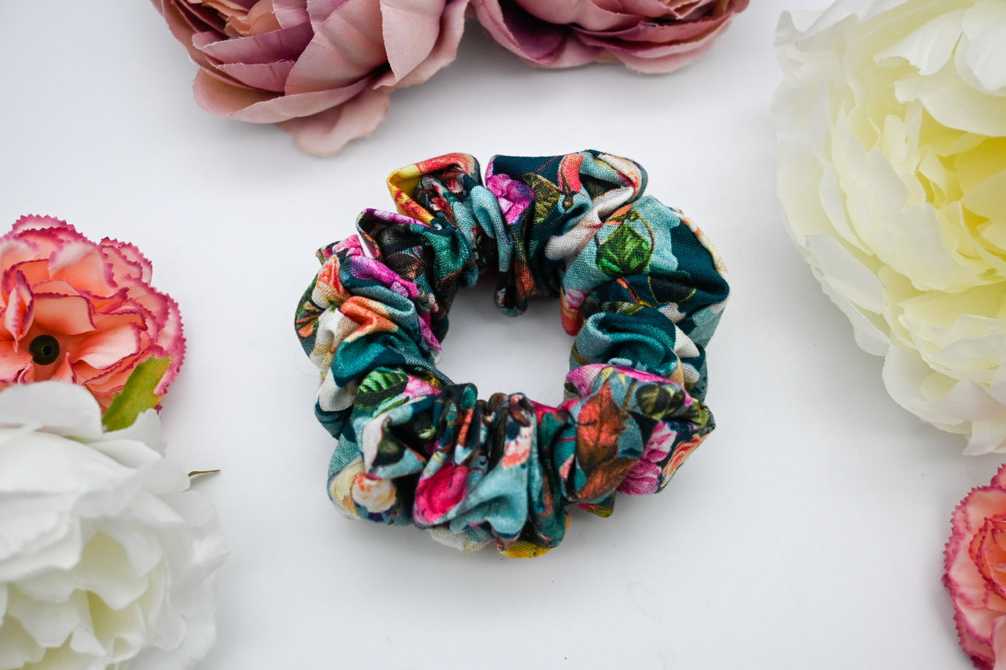 Art Nouveau Floral Rose Scrunchie