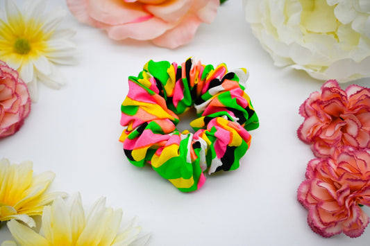 Retro Zany Pop-Color Scrunchie