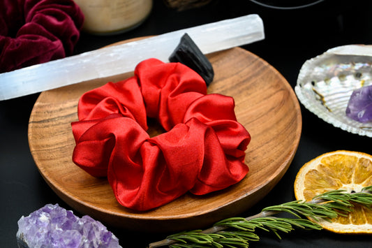 Red Satin Scrunchie