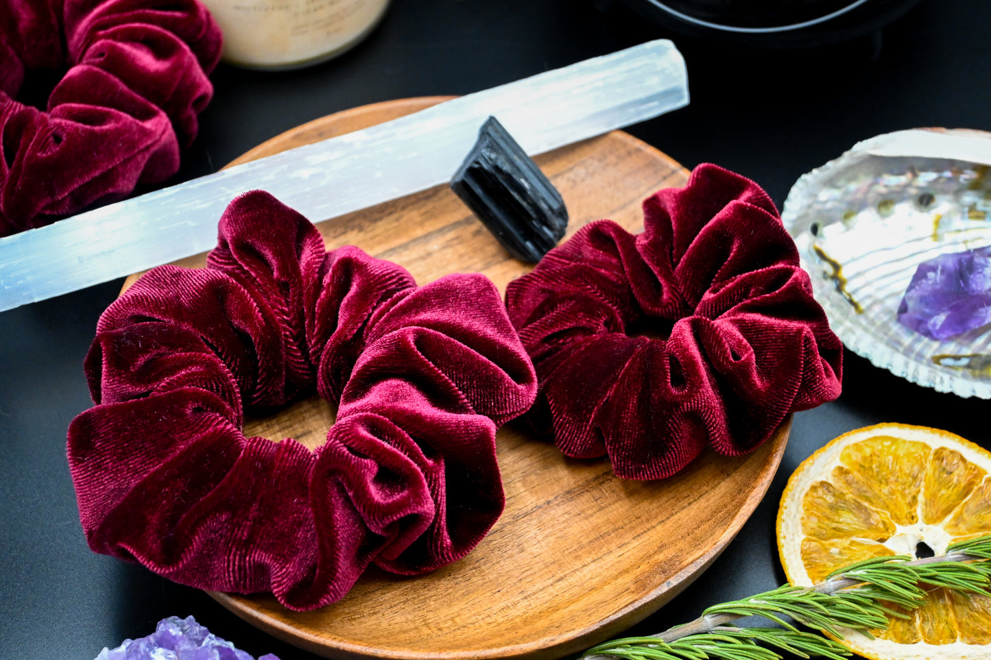 Garnet Velvet Scrunchie