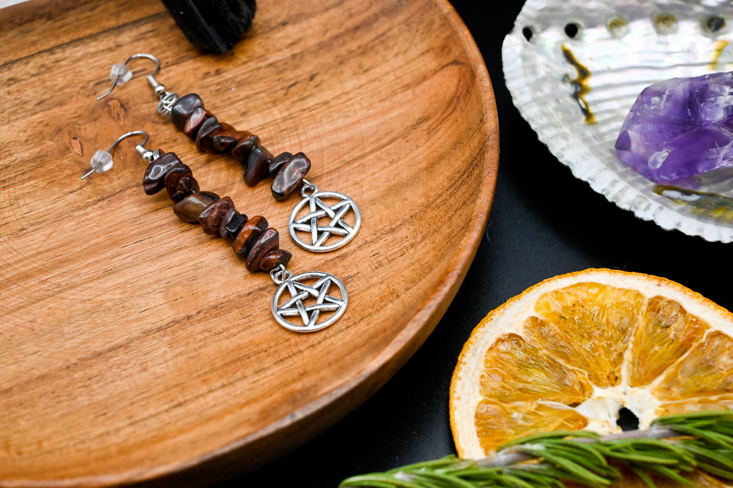 Crystal Pentacle Earrings