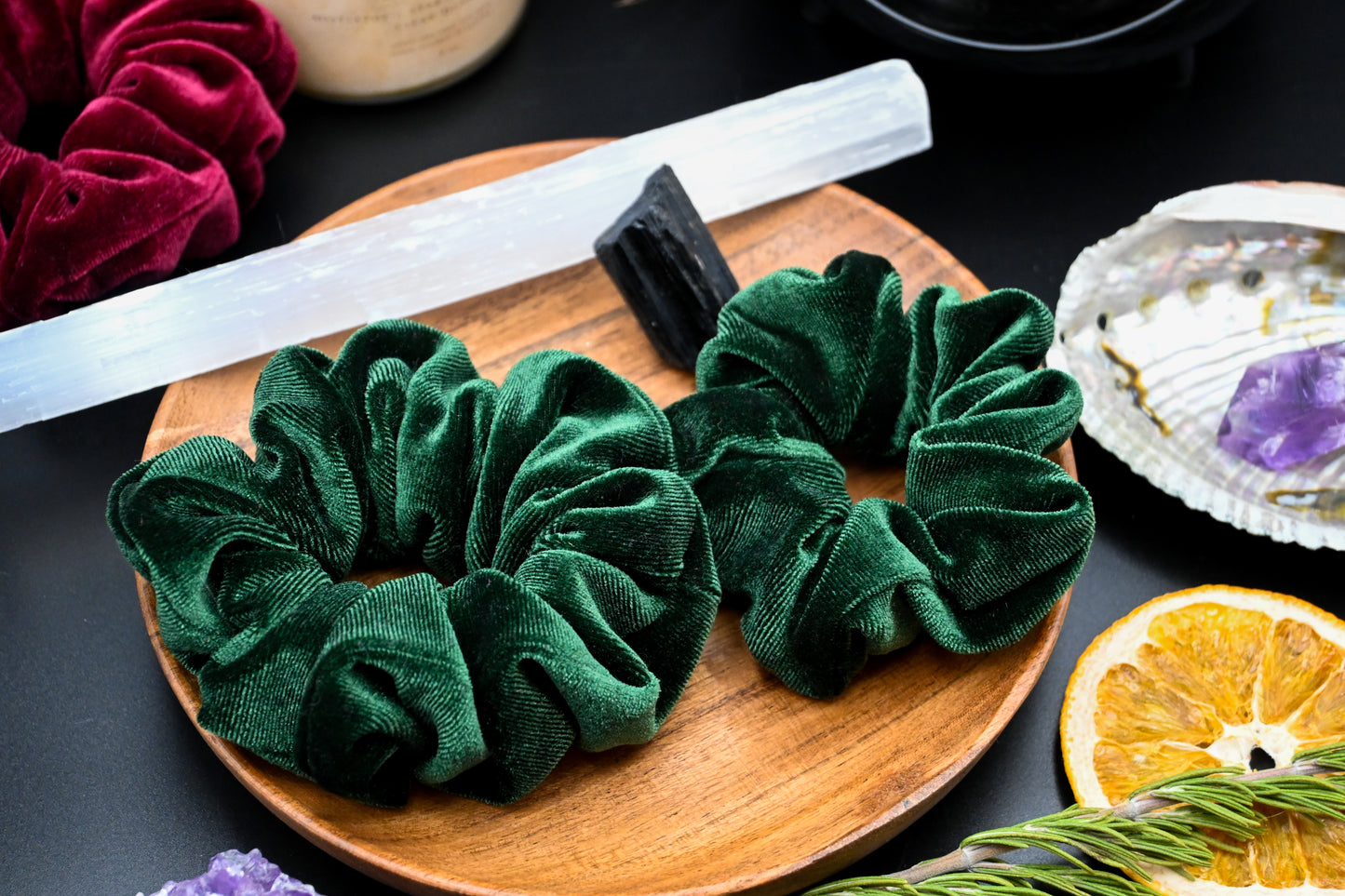 Emerald Velvet Scrunchie