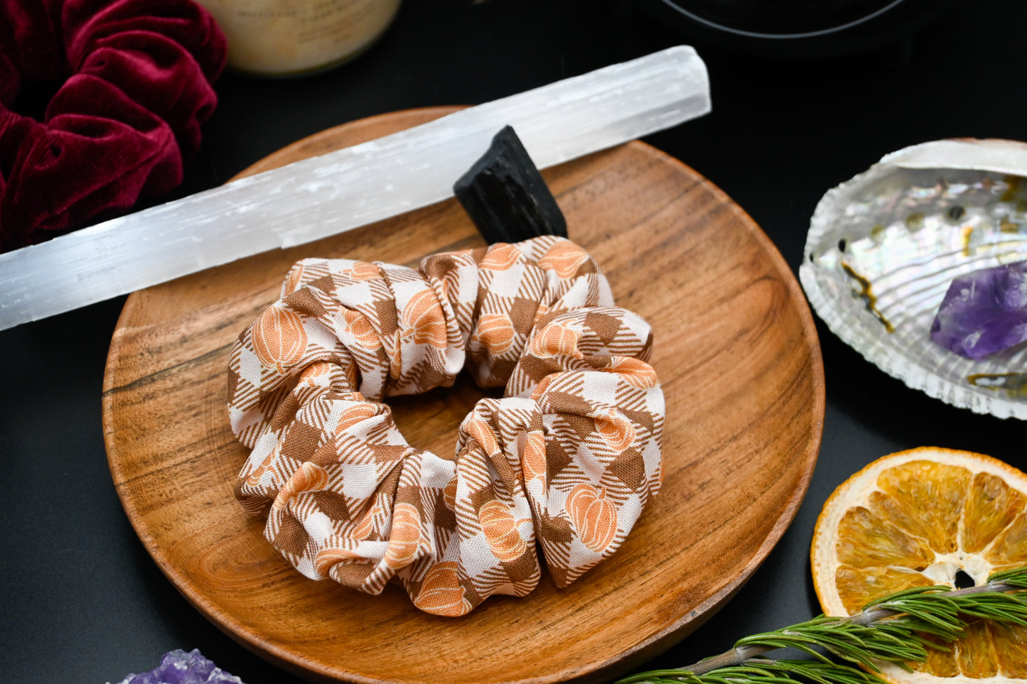 Cinnamon Plaid With Mini Pumpkins