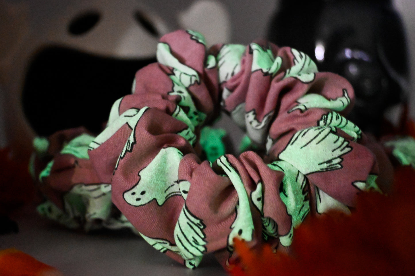 Spooky Pink Ghosts (GLOW IN THE DARK!) Scrunchie