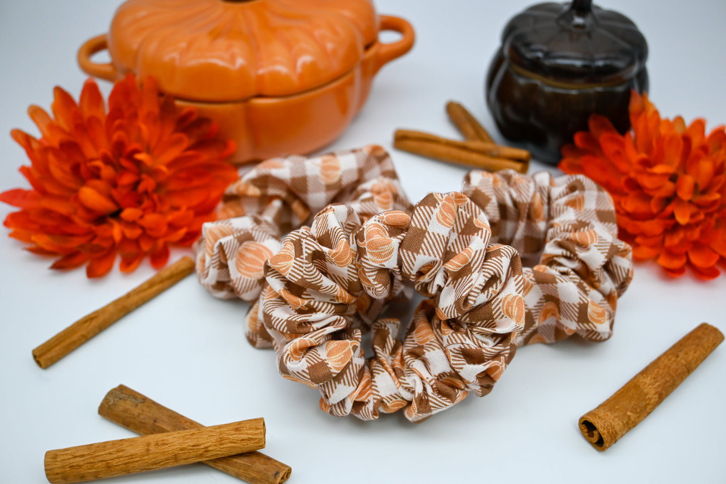 Cinnamon Plaid With Mini Pumpkins