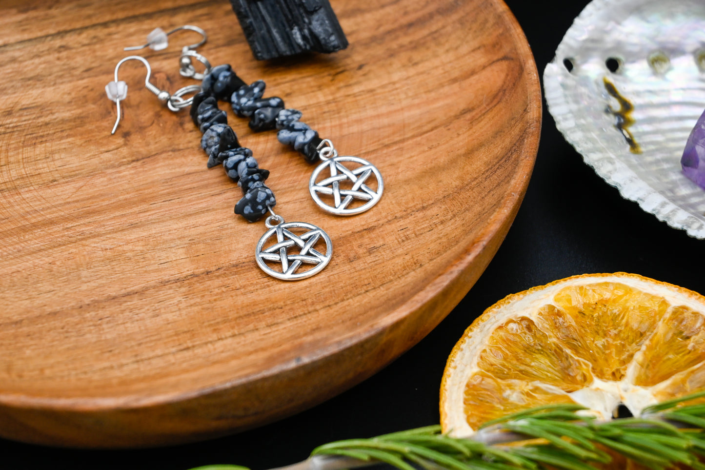 Crystal Pentacle Earrings