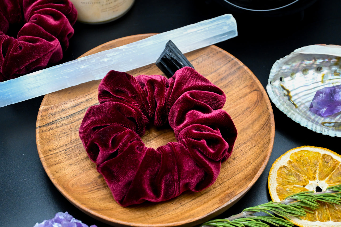 Garnet Velvet Scrunchie