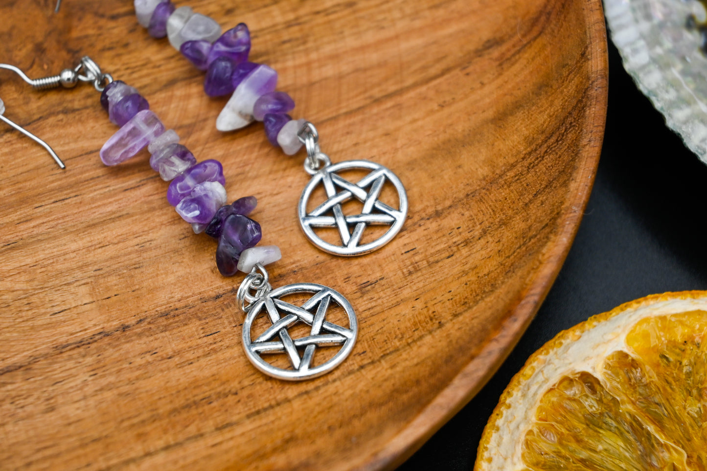 Crystal Pentacle Earrings