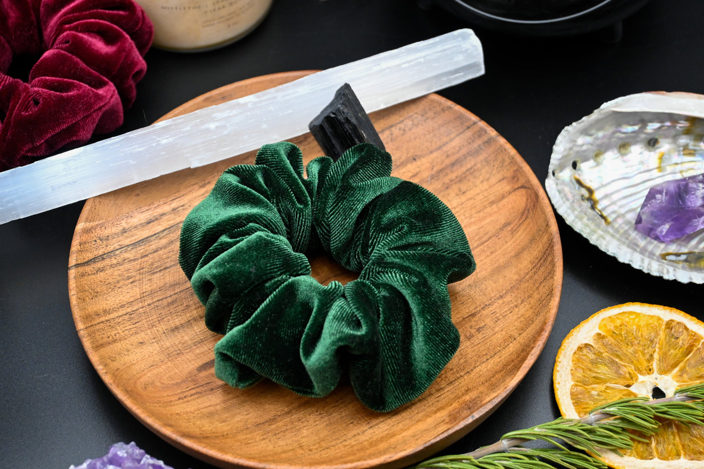 Emerald Velvet Scrunchie