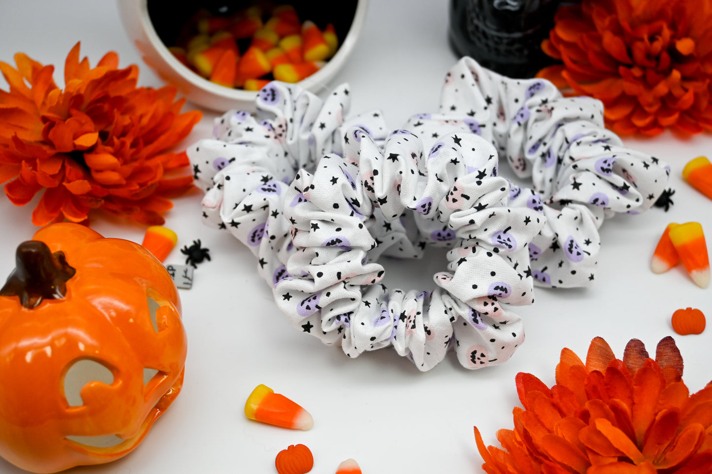 Pink and Purple Pumpkin Magic Scrunchie