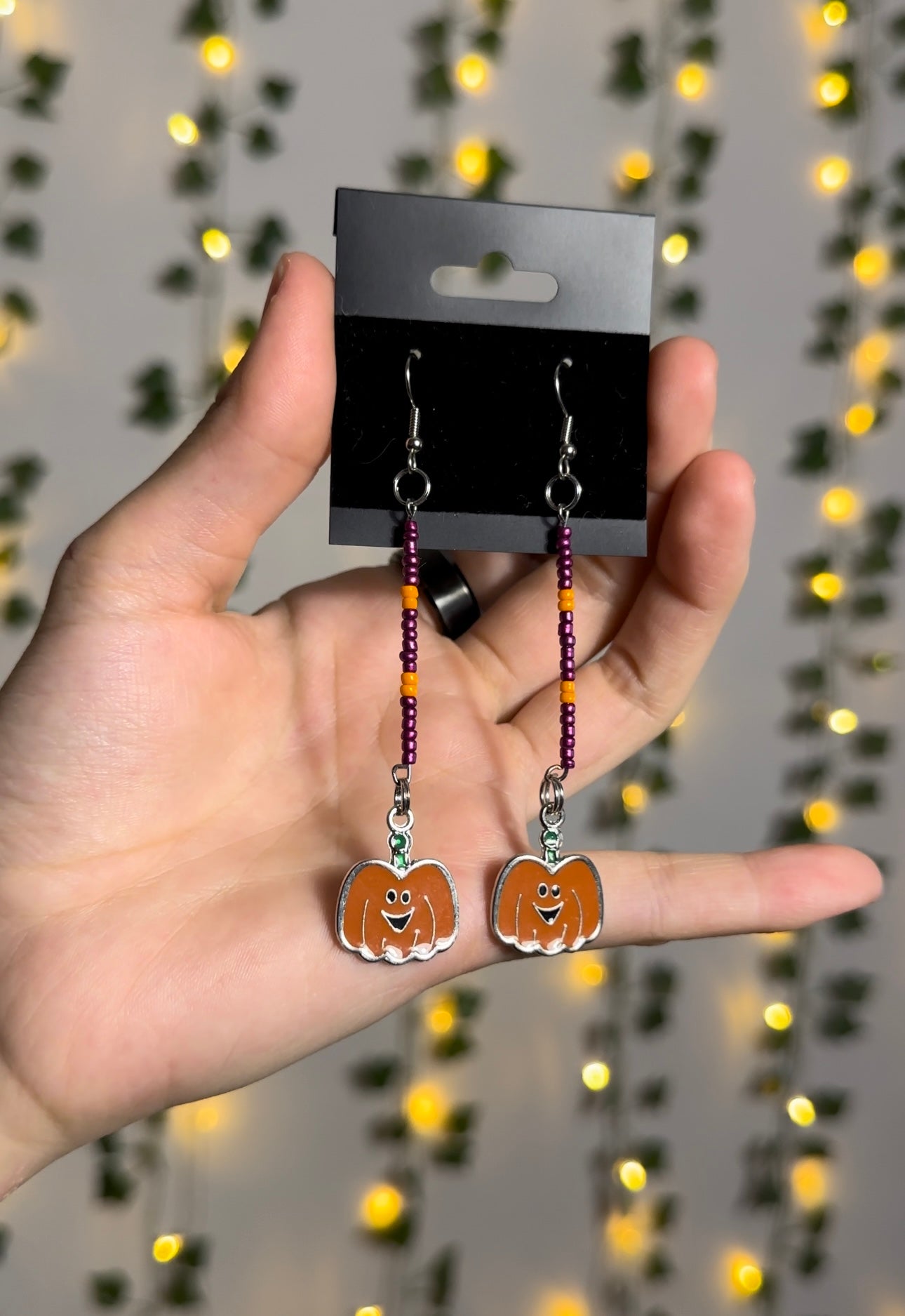 Beaded Vintage Halloween Earrings