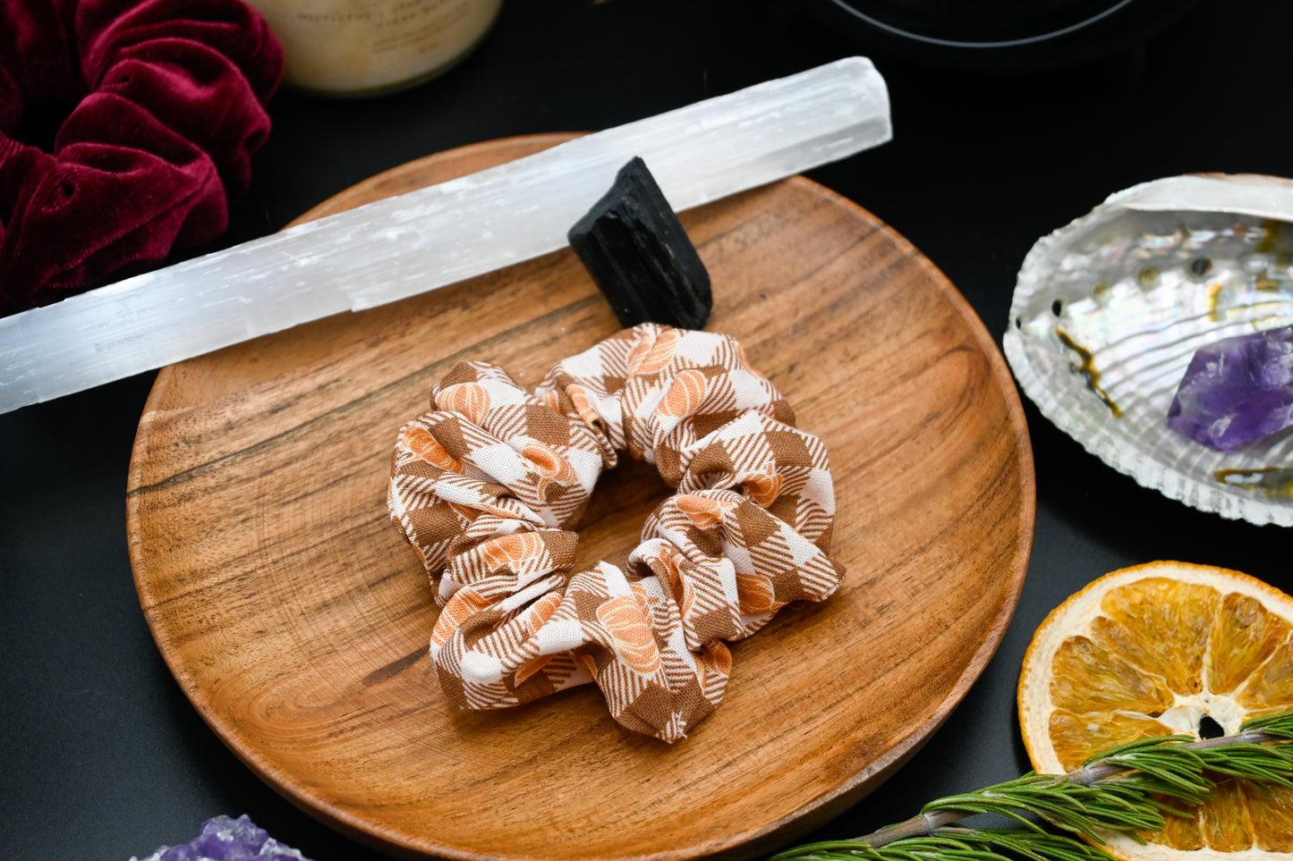 Cinnamon Plaid With Mini Pumpkins