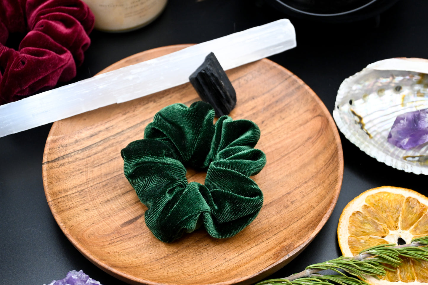 Emerald Velvet Scrunchie