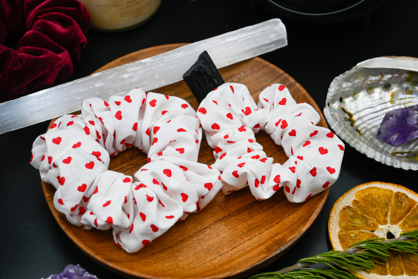 Red Hearts Scrunchie