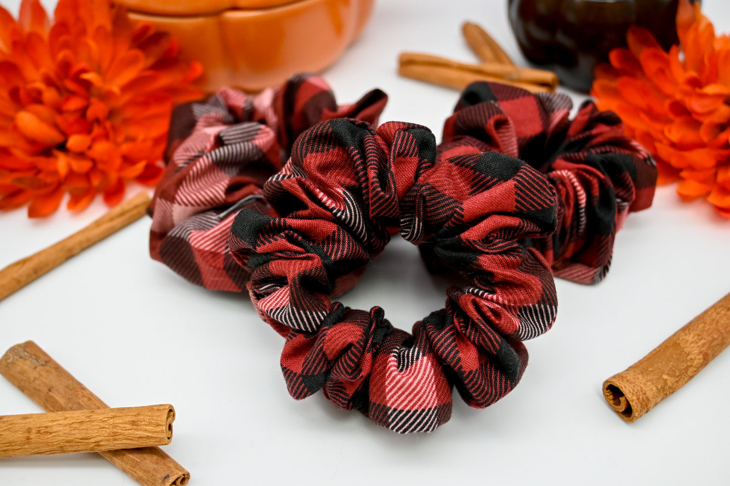 Red Plaid Scrunchie