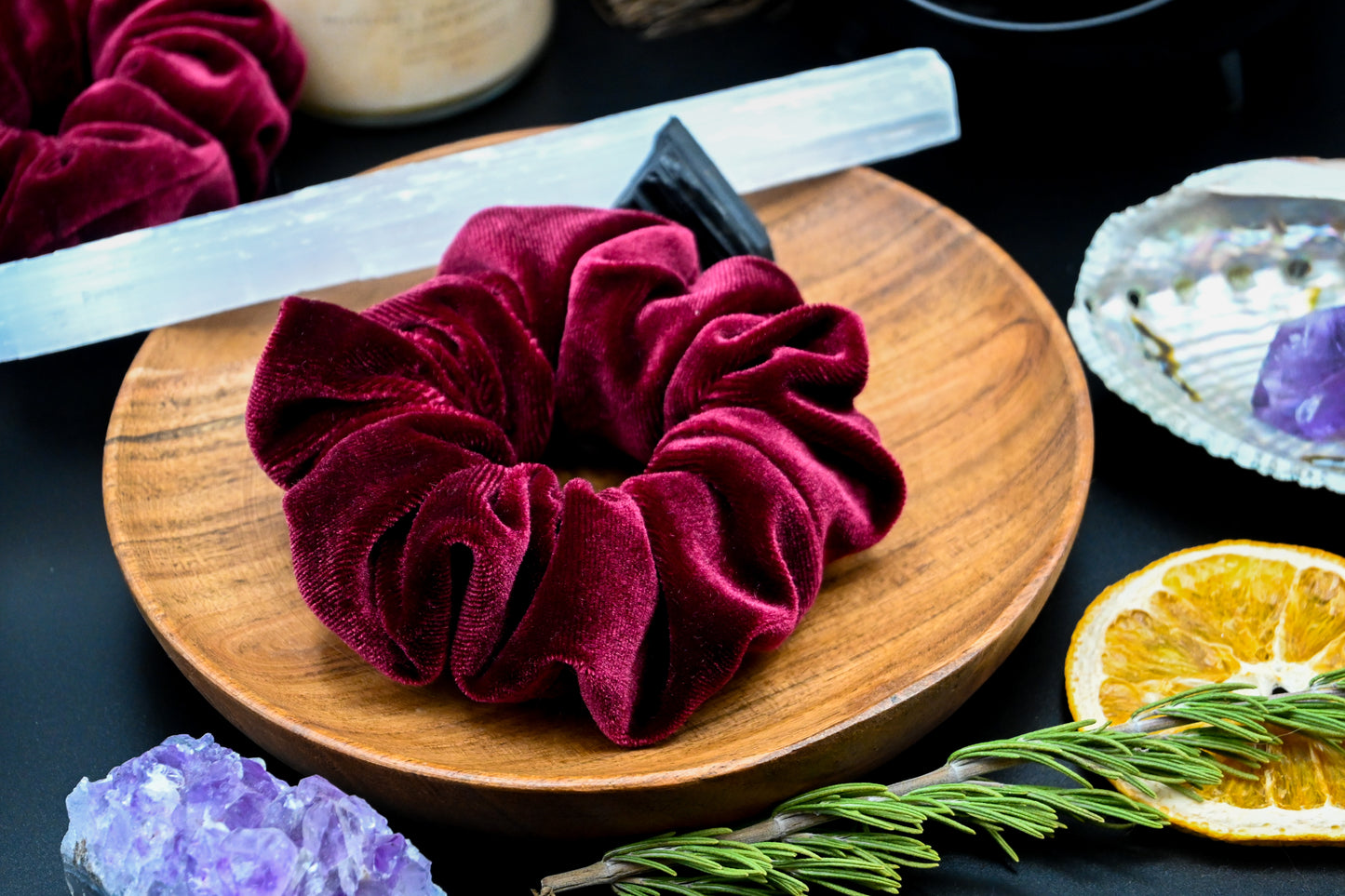 Garnet Velvet Scrunchie