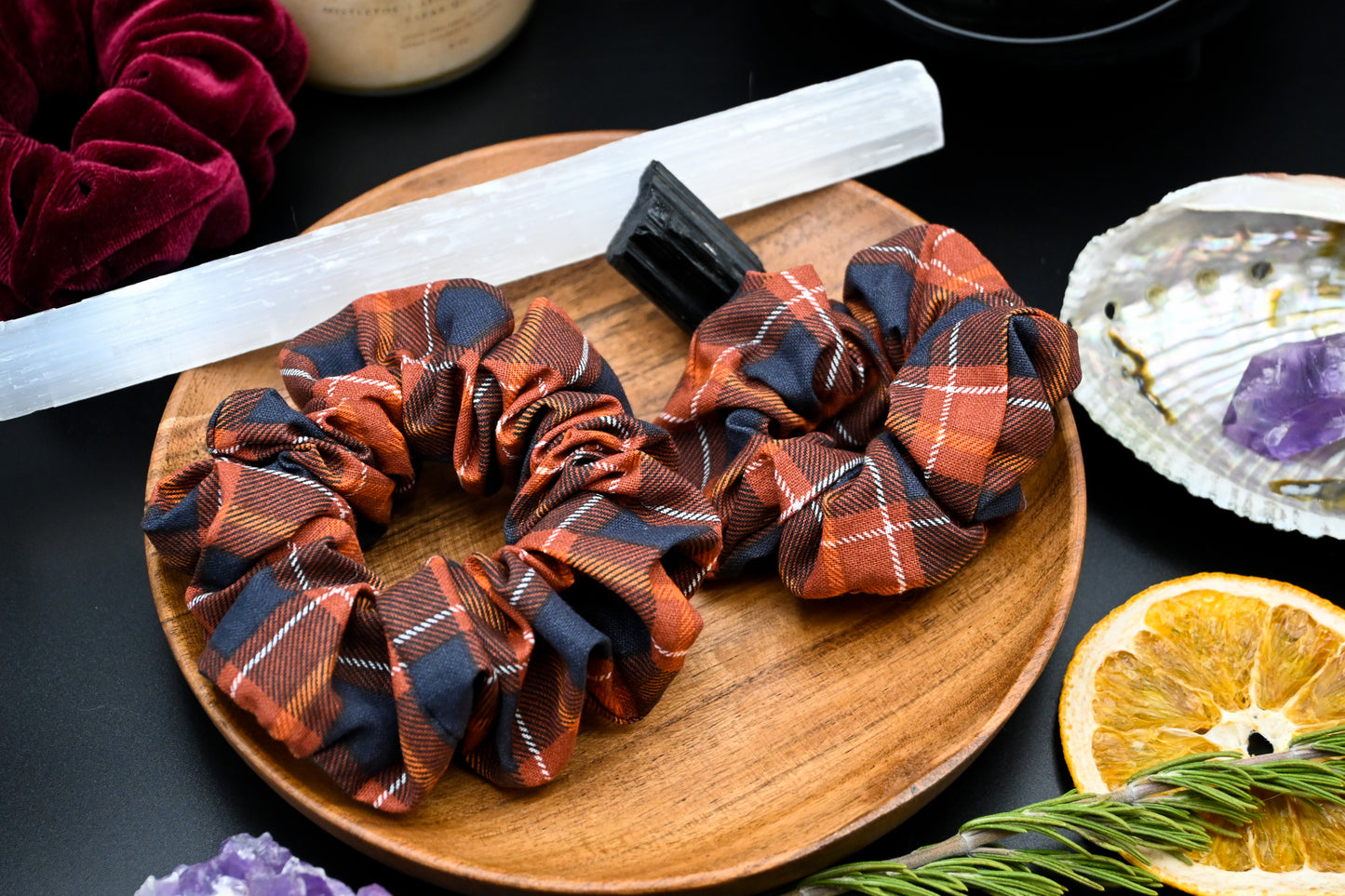 Pumpkin Spice Plaid Scrunchie