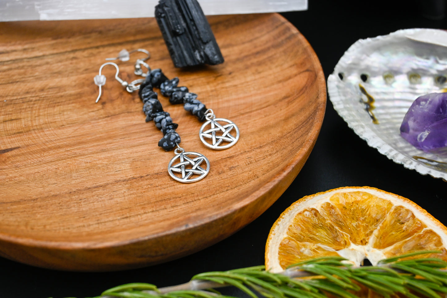 Crystal Pentacle Earrings