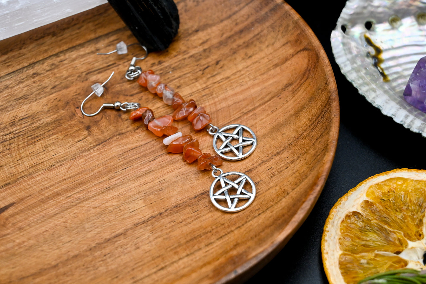 Crystal Pentacle Earrings