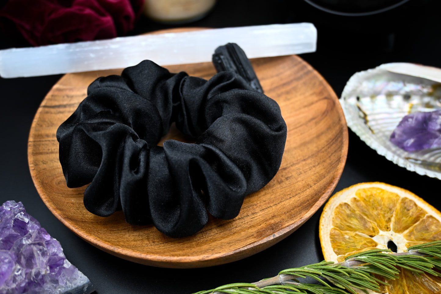 Black Satin Scrunchie