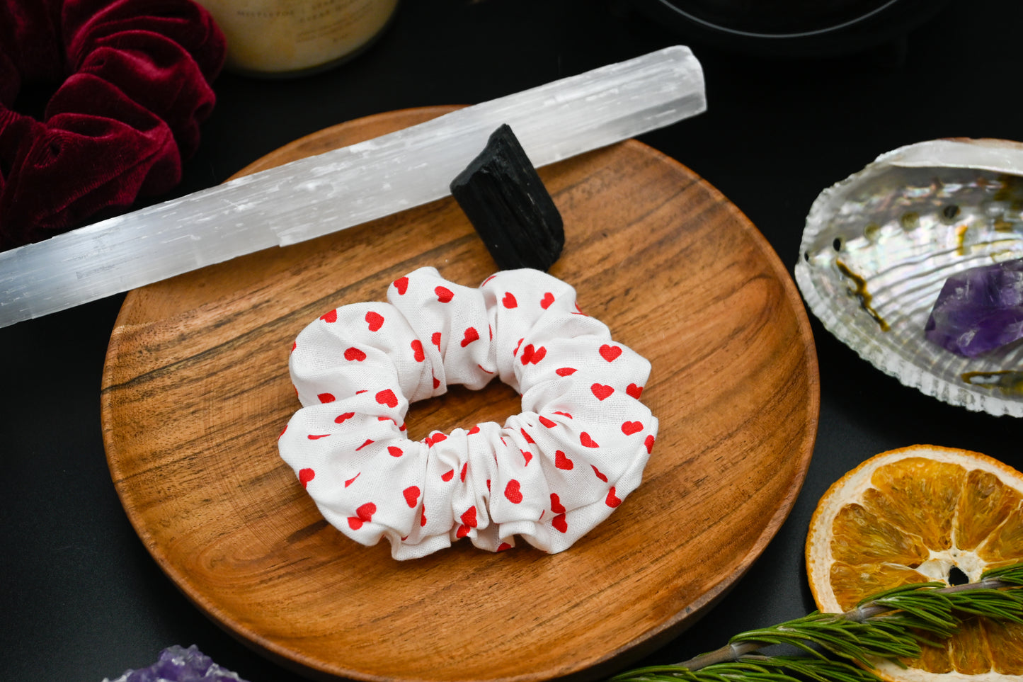 Red Hearts Scrunchie