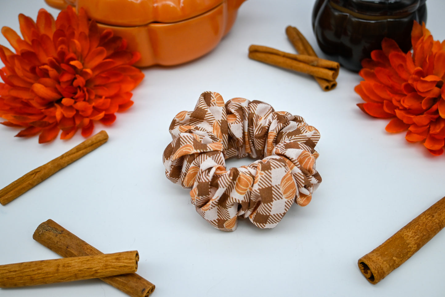 Cinnamon Plaid With Mini Pumpkins