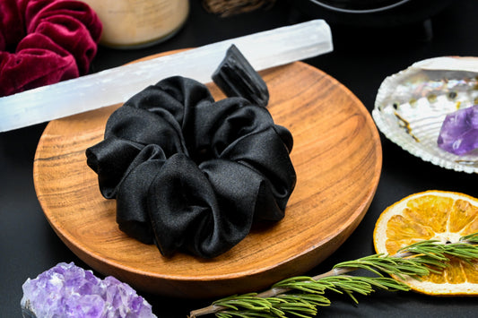 Black Satin Scrunchie