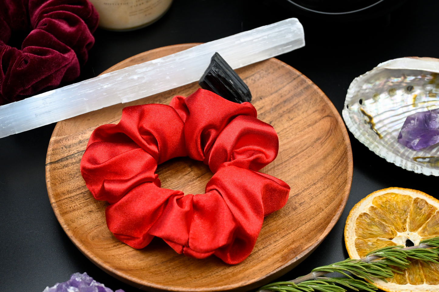 Red Satin Scrunchie