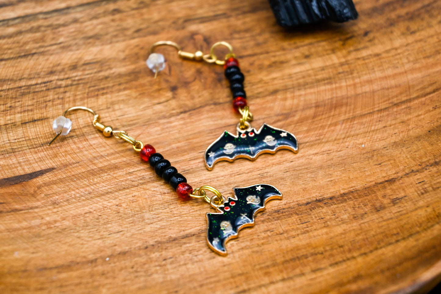 Beaded Bat Earrings