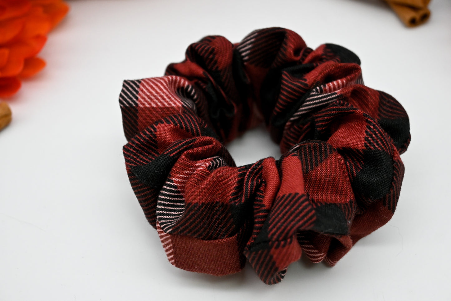 Red Plaid Scrunchie