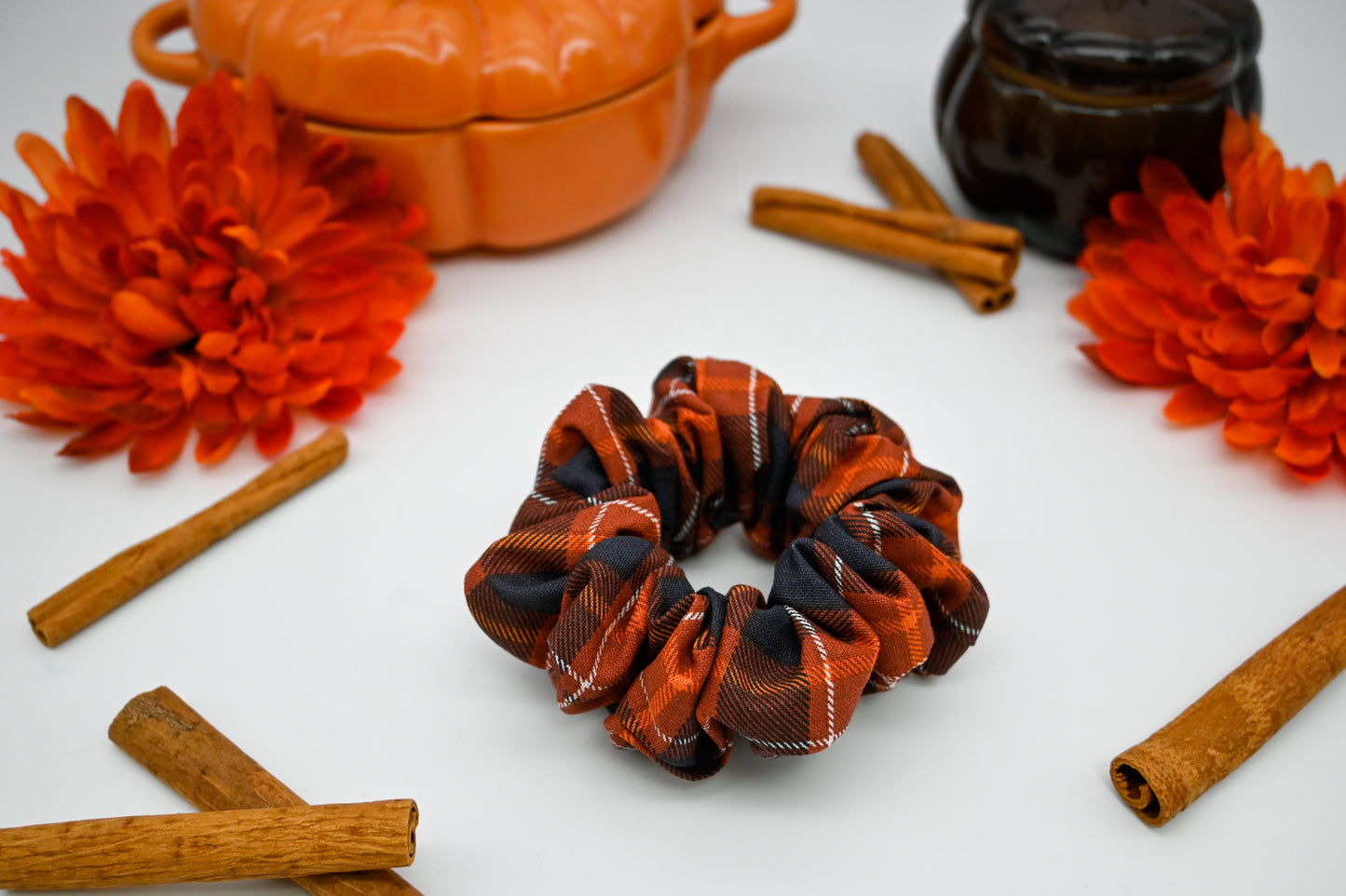 Pumpkin Spice Plaid Scrunchie