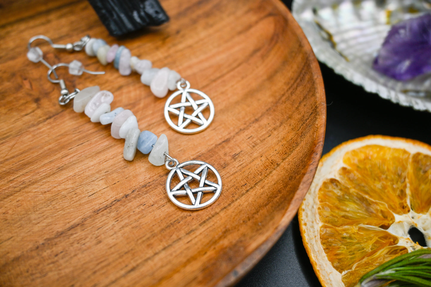 Crystal Pentacle Earrings