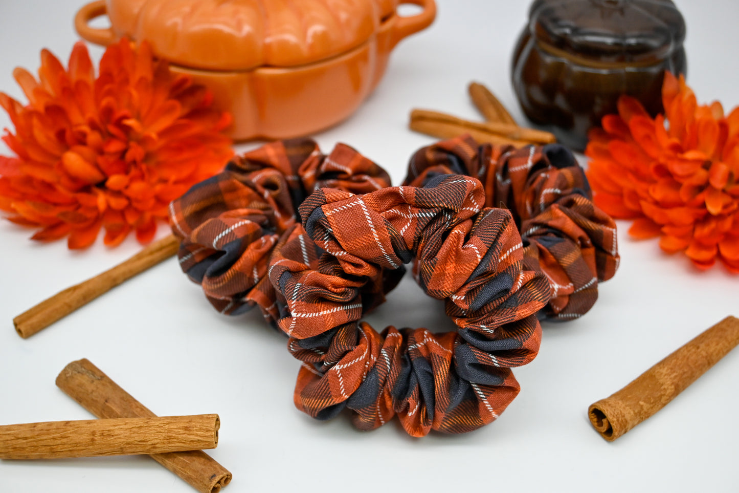 Pumpkin Spice Plaid Scrunchie