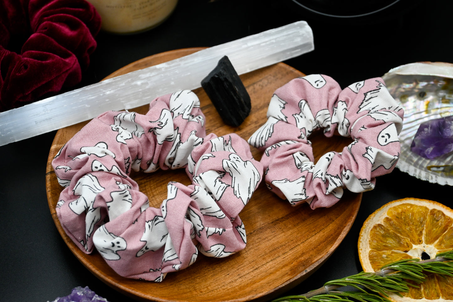 Spooky Pink Ghosts (GLOW IN THE DARK!) Scrunchie