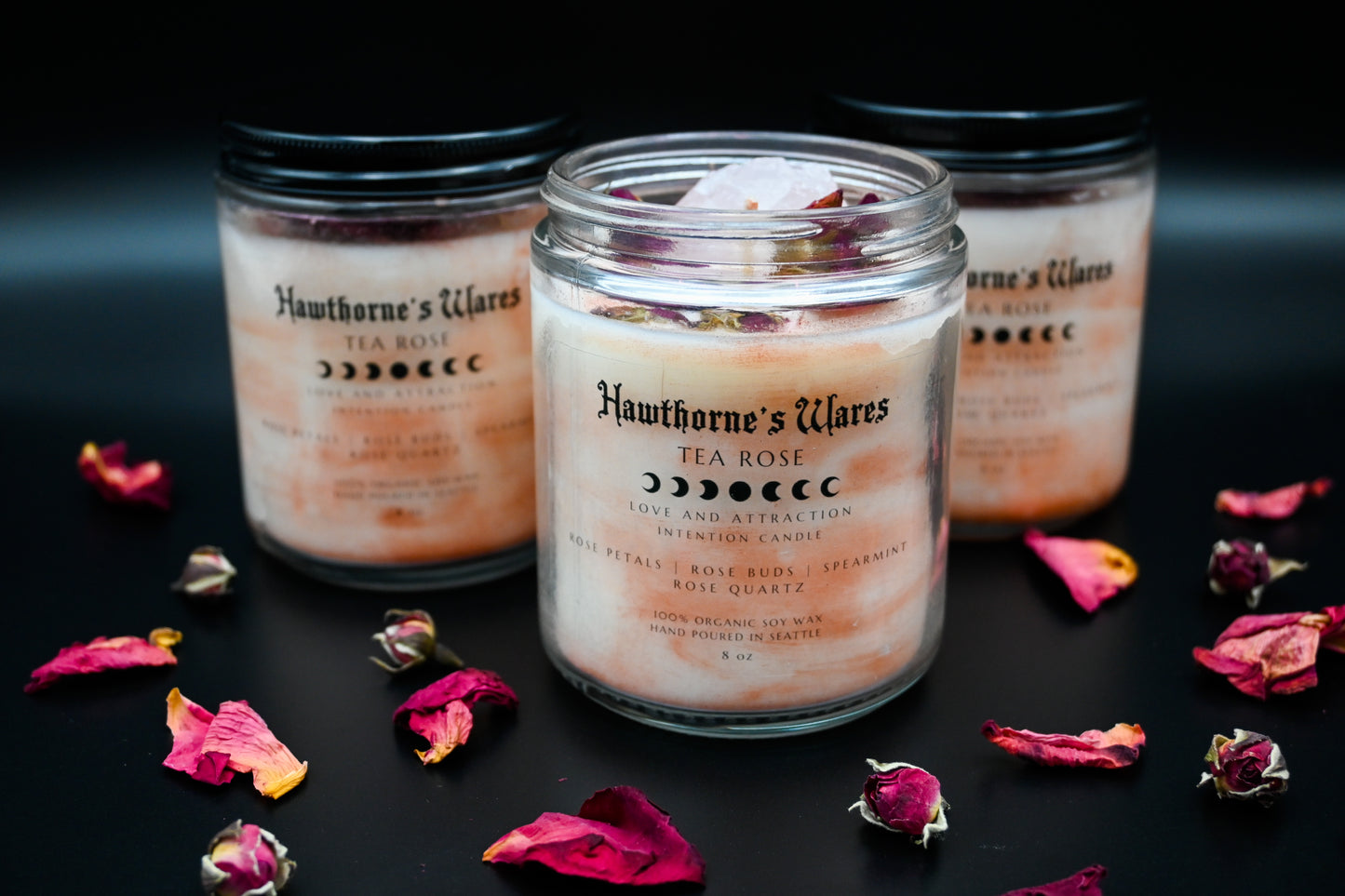 Love and Attraction Intention Candle: Tea Rose