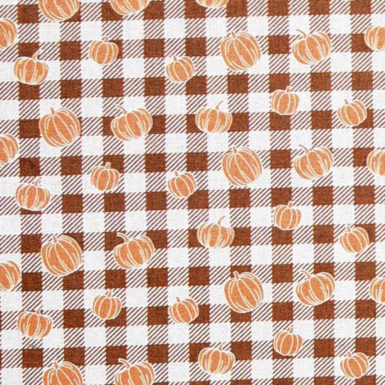 Cinnamon Plaid With Mini Pumpkins