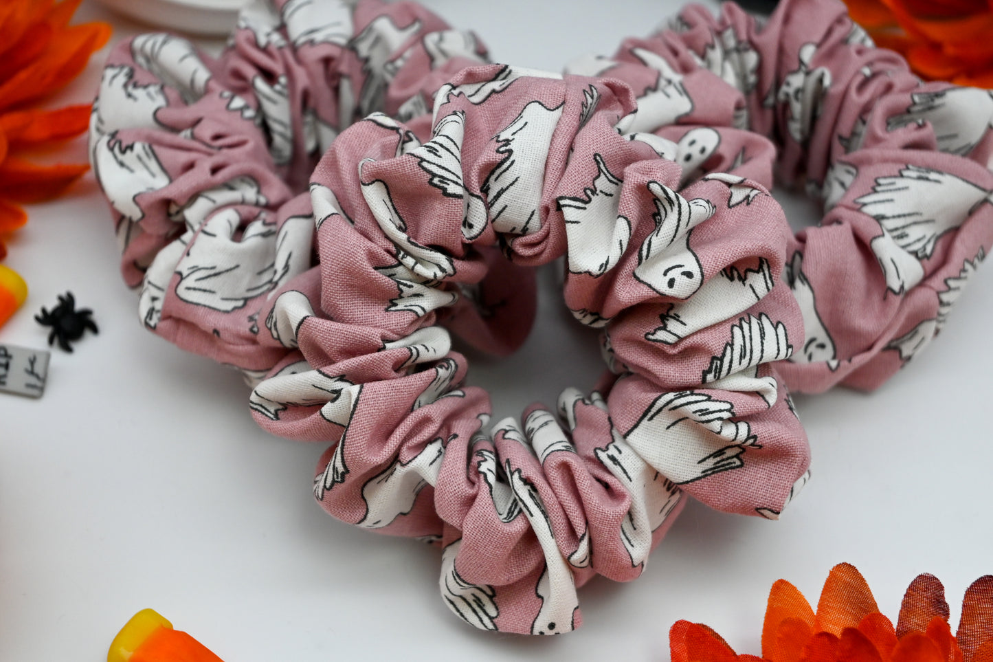 Spooky Pink Ghosts (GLOW IN THE DARK!) Scrunchie