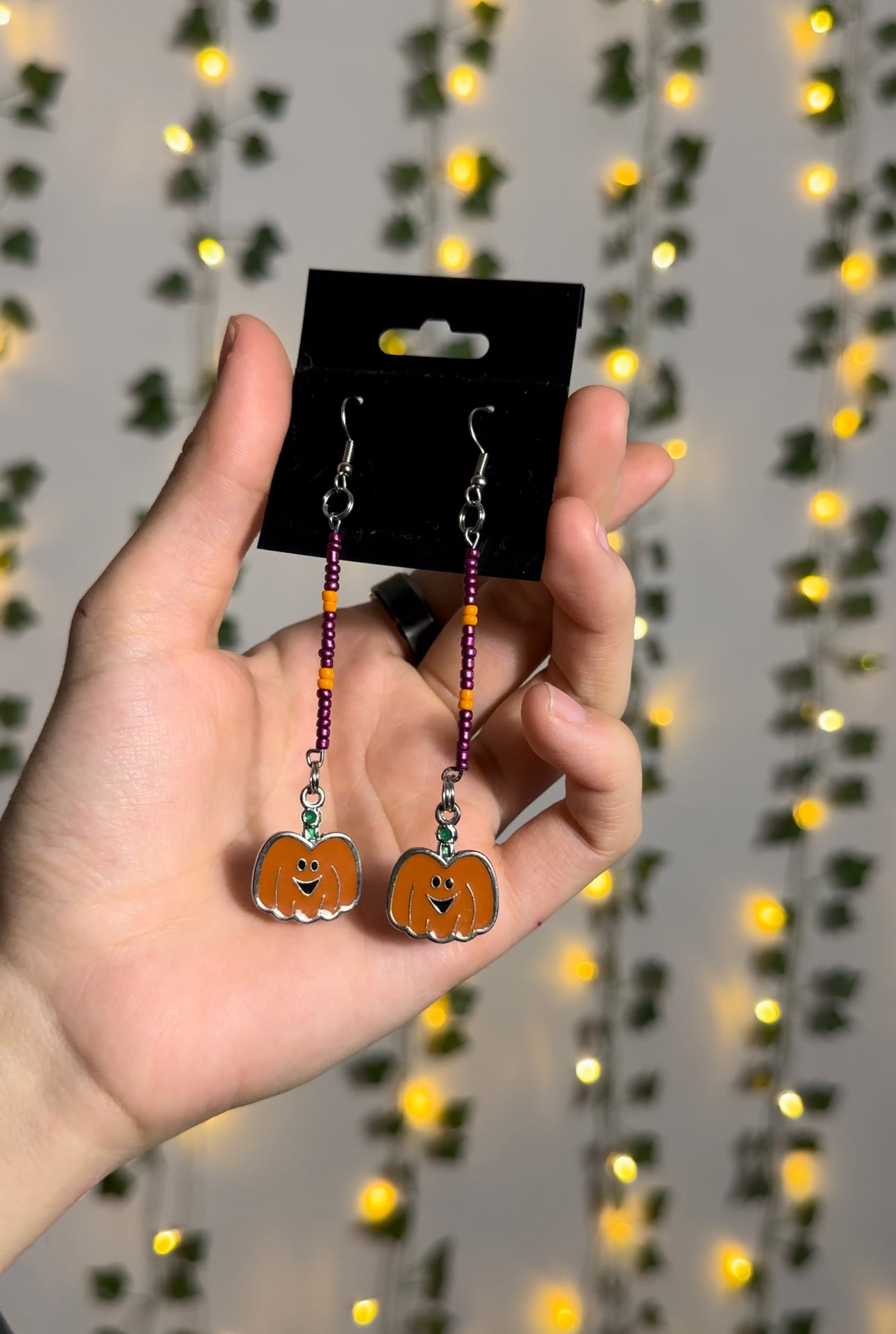 Beaded Vintage Halloween Earrings