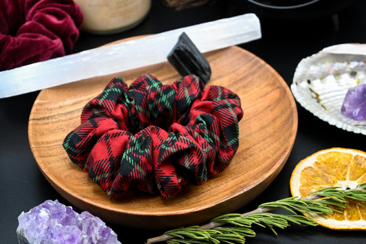 Red and Green Plaid Scrunchie