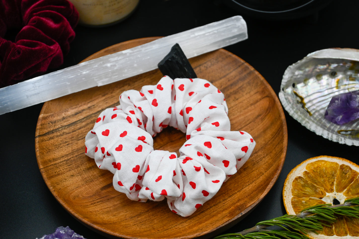 Red Hearts Scrunchie