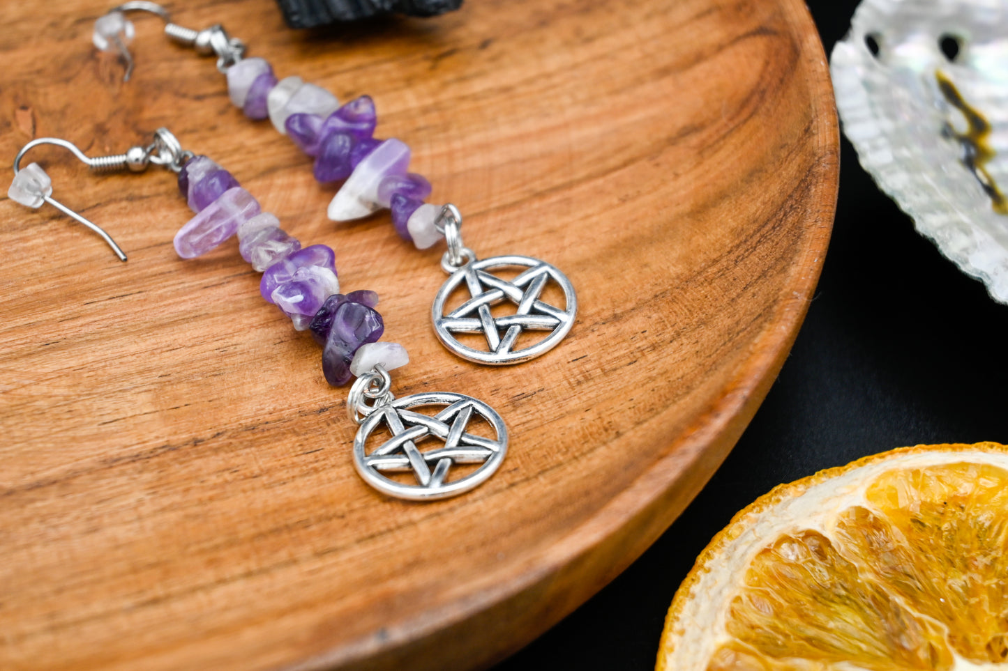 Crystal Pentacle Earrings